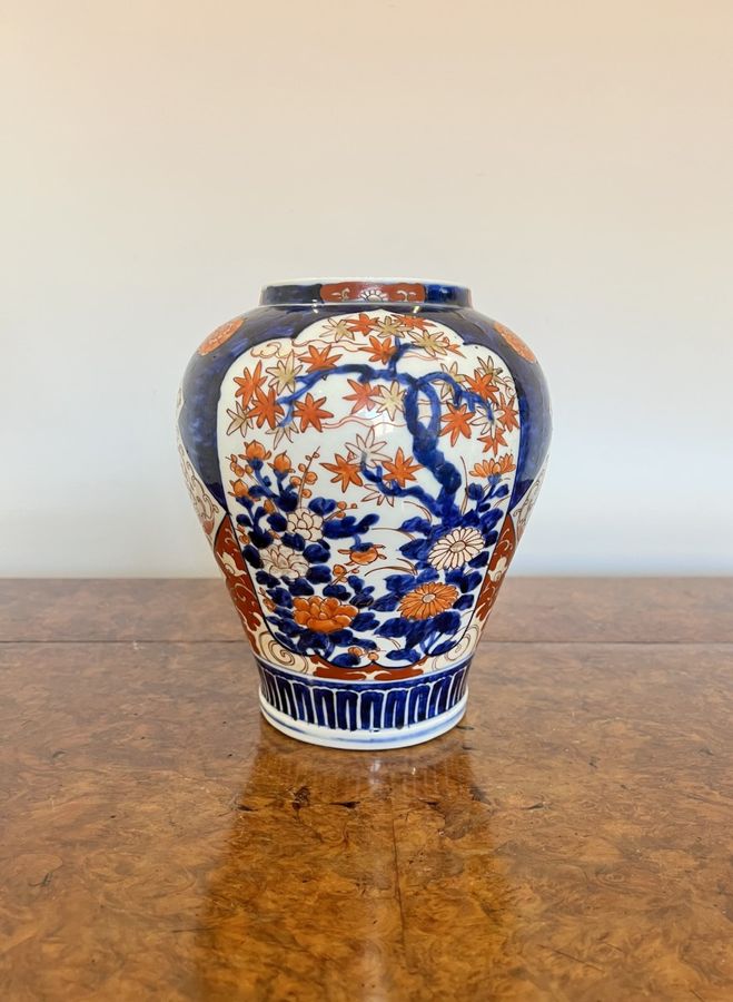 Antique Quality pair of antique Japanese shaped imari vases 