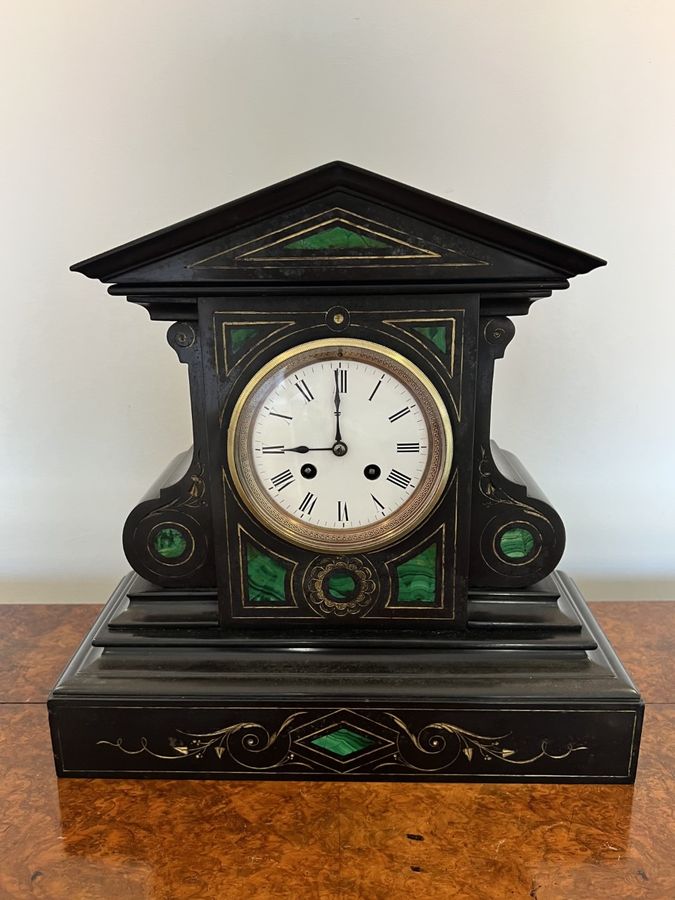 Antique Unusual shaped antique Victorian quality marble eight day mantle clock 