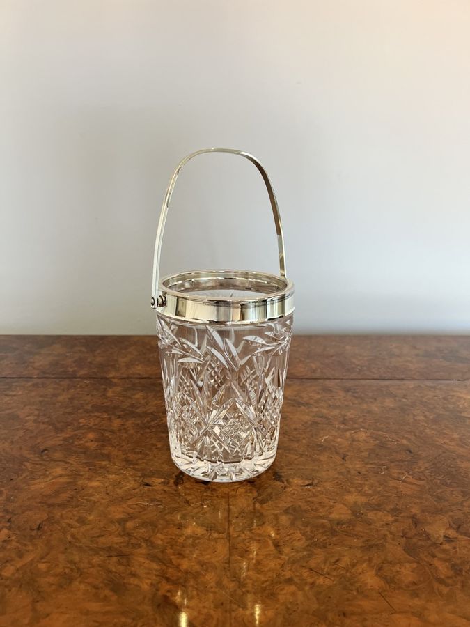 Antique Lovely antique Edwardian quality cut glass ice bucket 