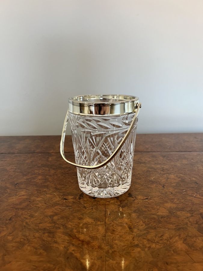 Antique Lovely antique Edwardian quality cut glass ice bucket 