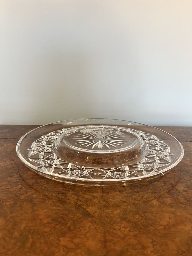 Antique Stunning quality unusual antique Edwardian cut glass punch set 