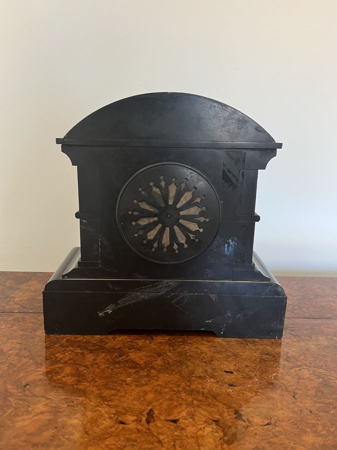 Antique Quality Antique Victorian Marble And Brass eight Day Striking Mantle Clock