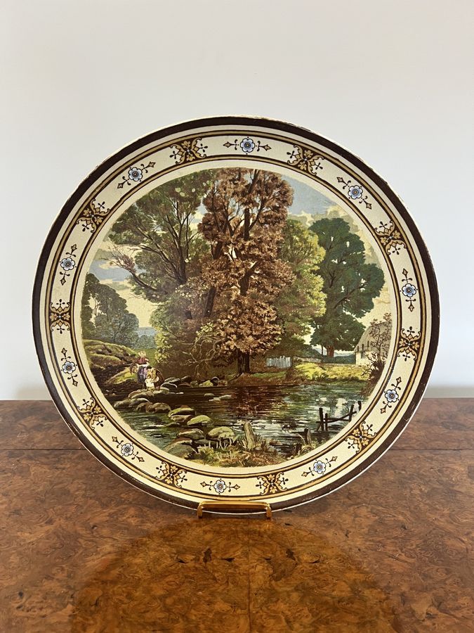 Antique Wonderful pair of large 19th century Minton plates 