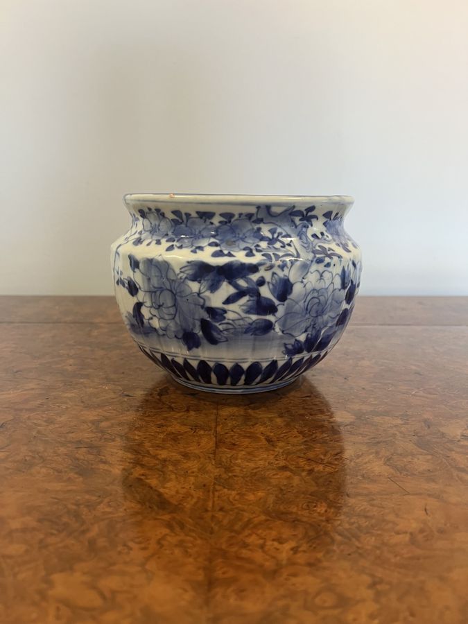 Antique Lovely antique Japanese blue and white jardiniere 