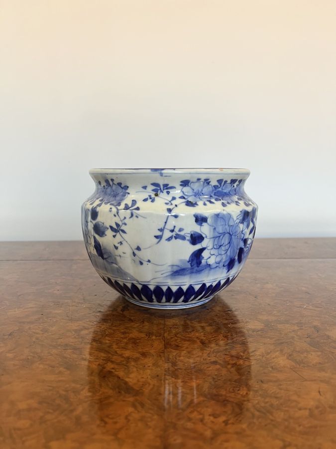 Antique Lovely antique Japanese blue and white jardiniere 
