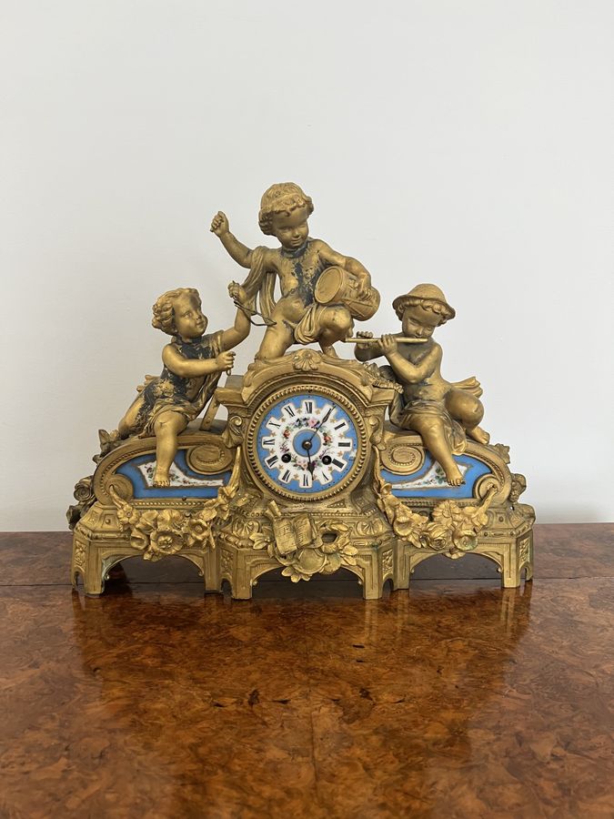 Antique Quality antique Victorian Phillipe H. Mourey French mantle clock 