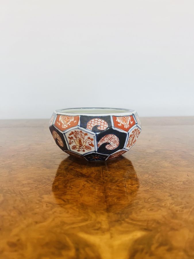 Unusual antique hexagonal Japanese Imari bowl