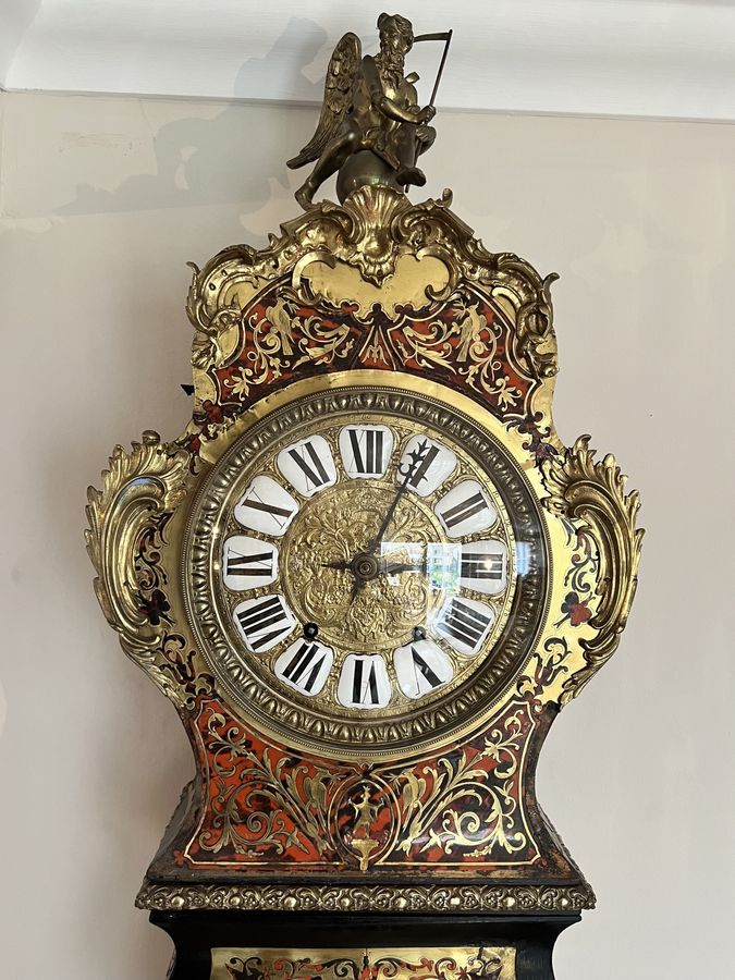 Antique Fantastic quality Napoleon III Marquetry inlaid eight day longcase clock 