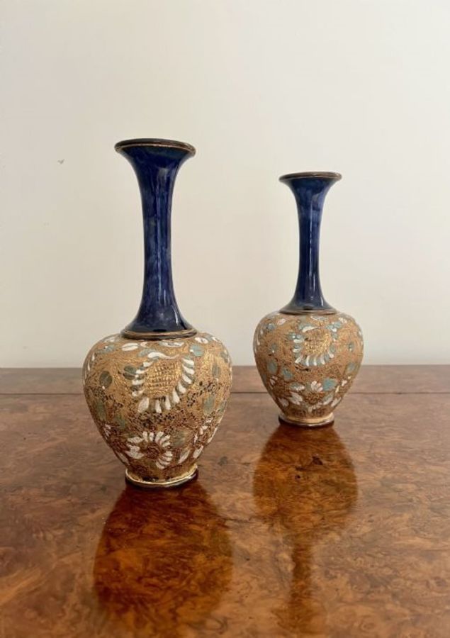 Antique Lovely pair of quality antique Doulton vases 