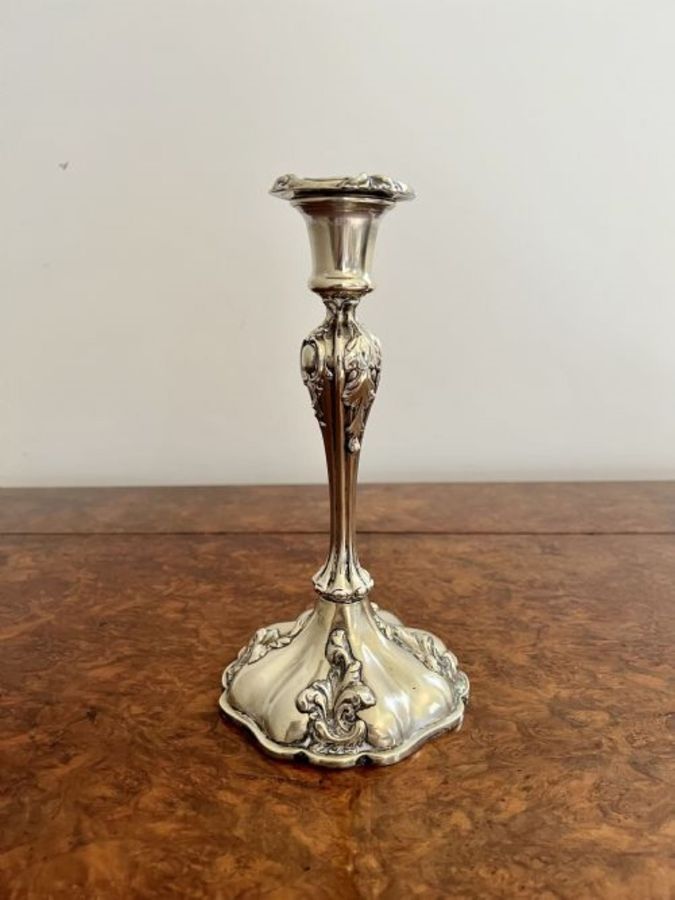 Antique Quality pair of antique silver plated ornate candlesticks 