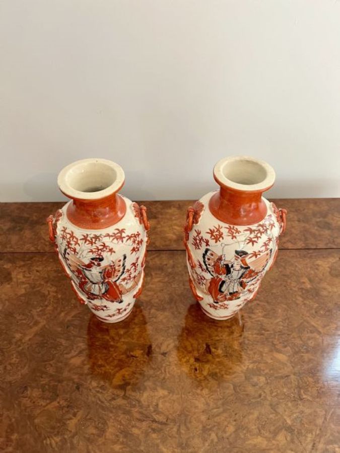 Antique Quality pair of antique Satsuma vases