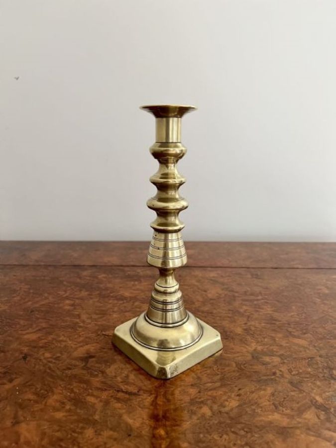 Antique Pair of antique Victorian brass candlesticks 