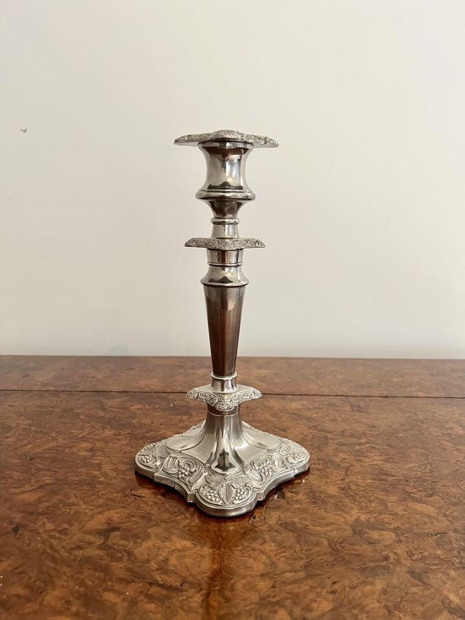 Antique Fine quality antique Edwardian ornate silver plated candelabra and candlesticks set
