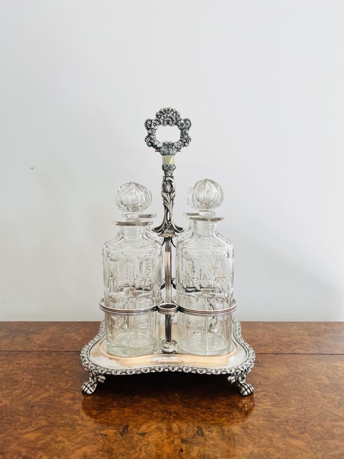 Fantastic quality antique Victorian cut glass decanters & original stand