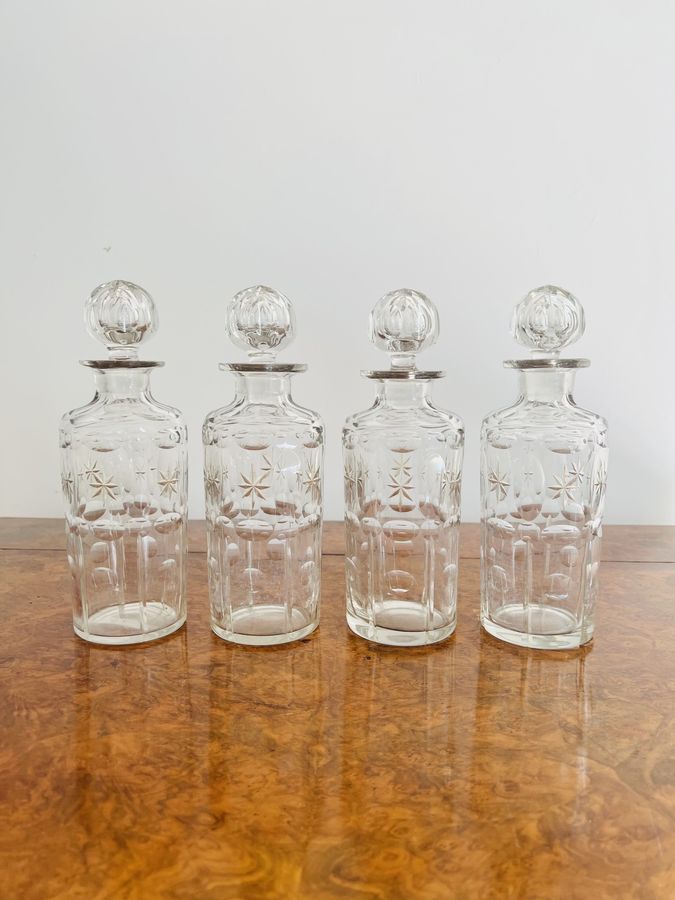 Antique Fantastic quality antique Victorian cut glass decanters & original stand 