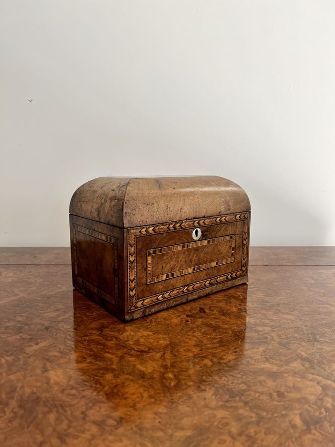 Antique Quality antique Victorian Tunbridge ware inlaid tea caddy 
