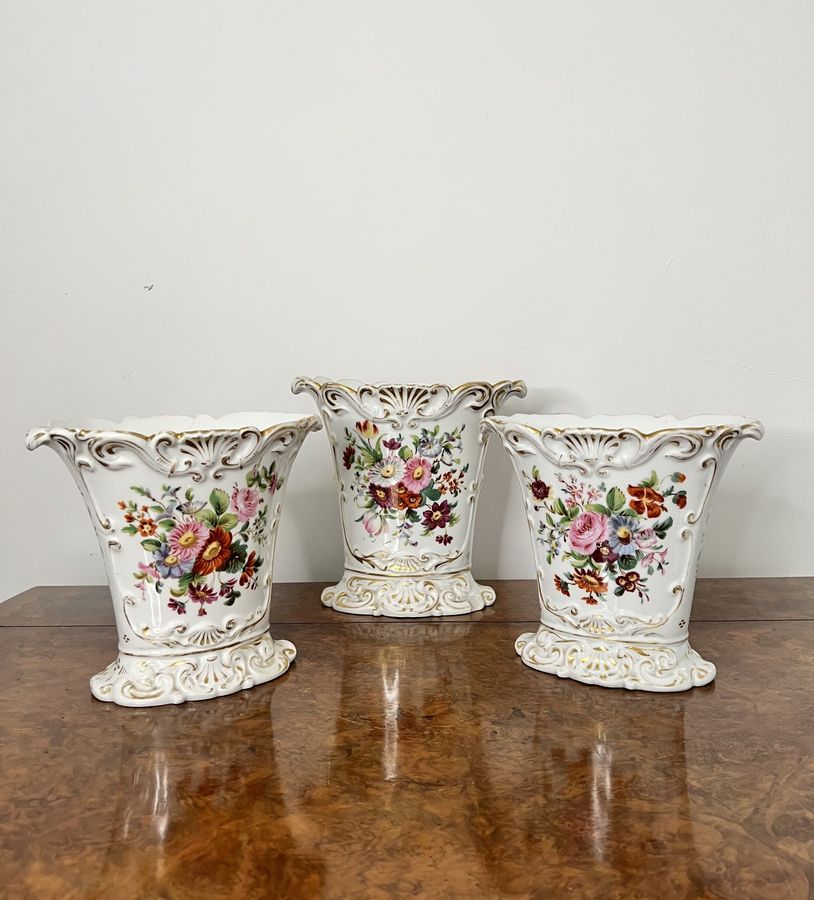 Fantastic quality garniture of three 19th century French vases