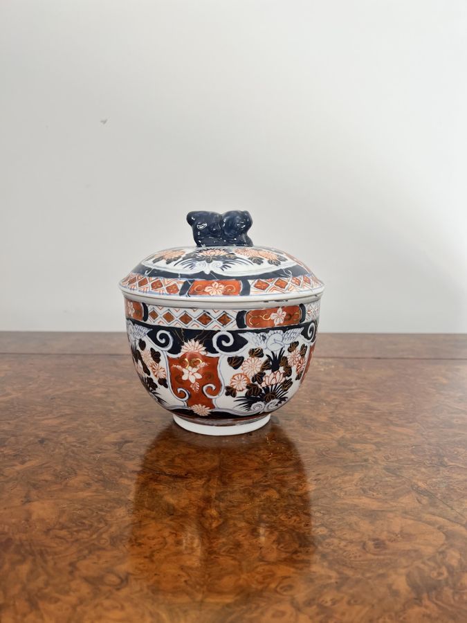 Antique Quality antique Japanese imari lidded jar