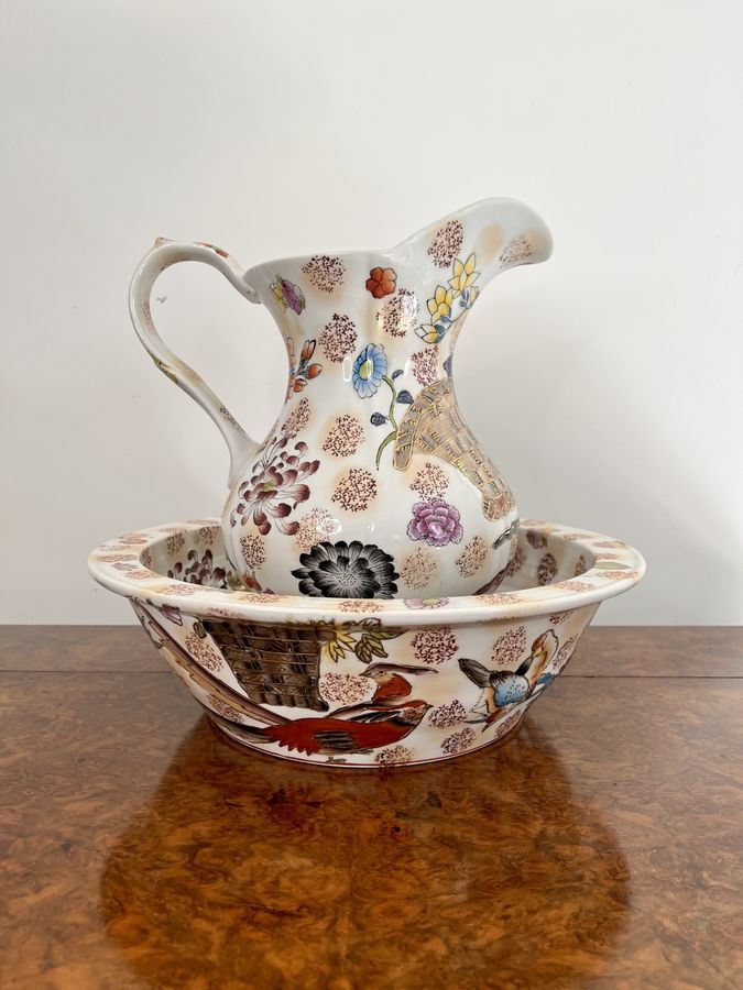 Lovely antique Edwardian jug and bowl set