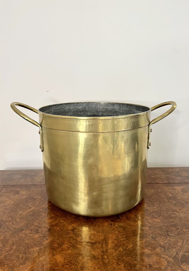 Antique Quality antique Victorian circular brass coal bucket 