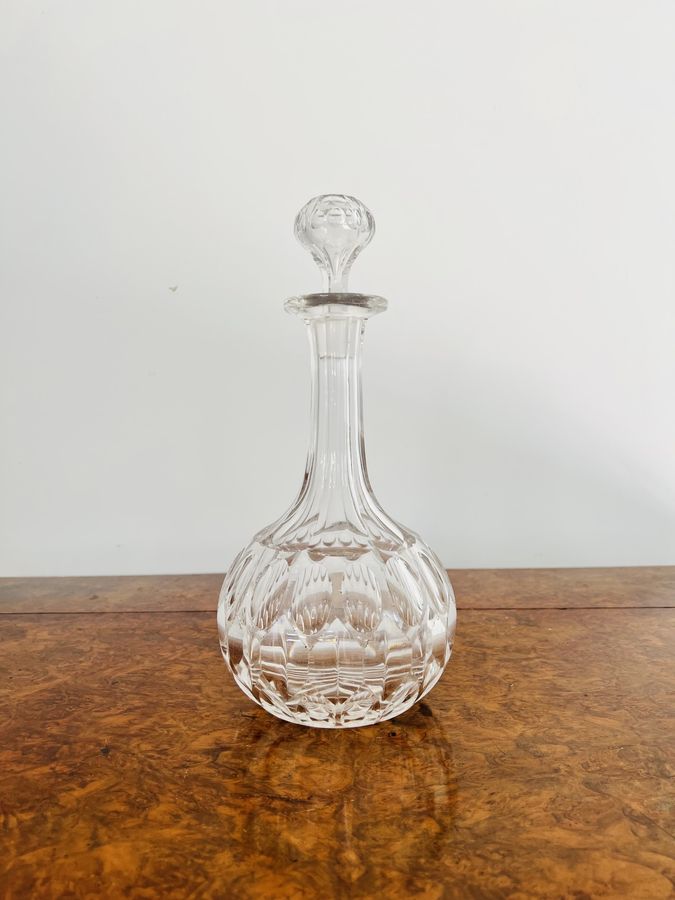 Antique Antique Victorian quality cut glass decanter 