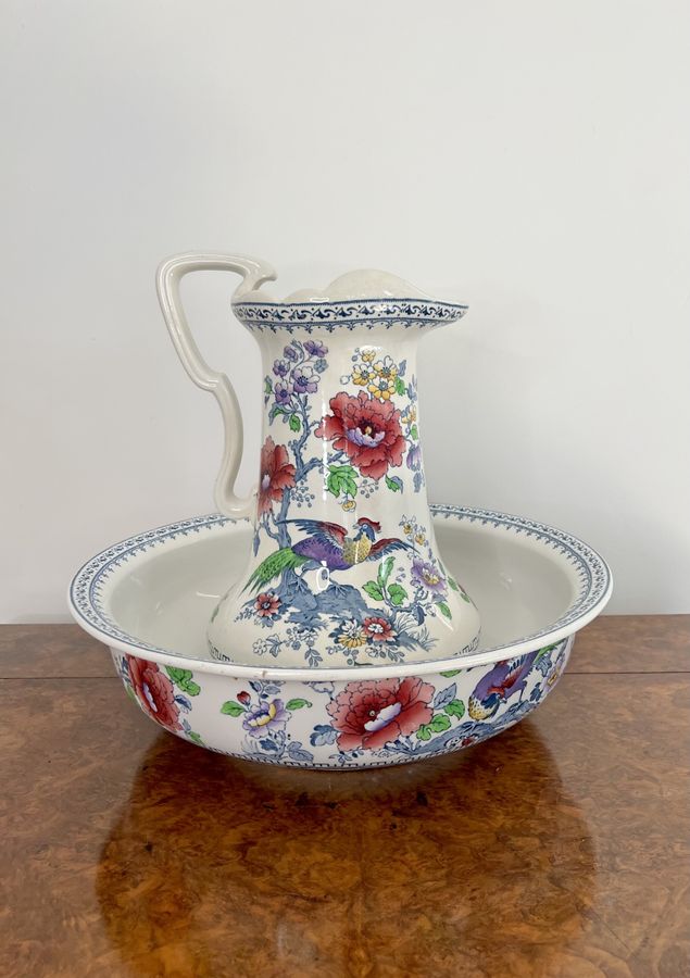 Antique Lovely antique Edwardian jug and bowl set 