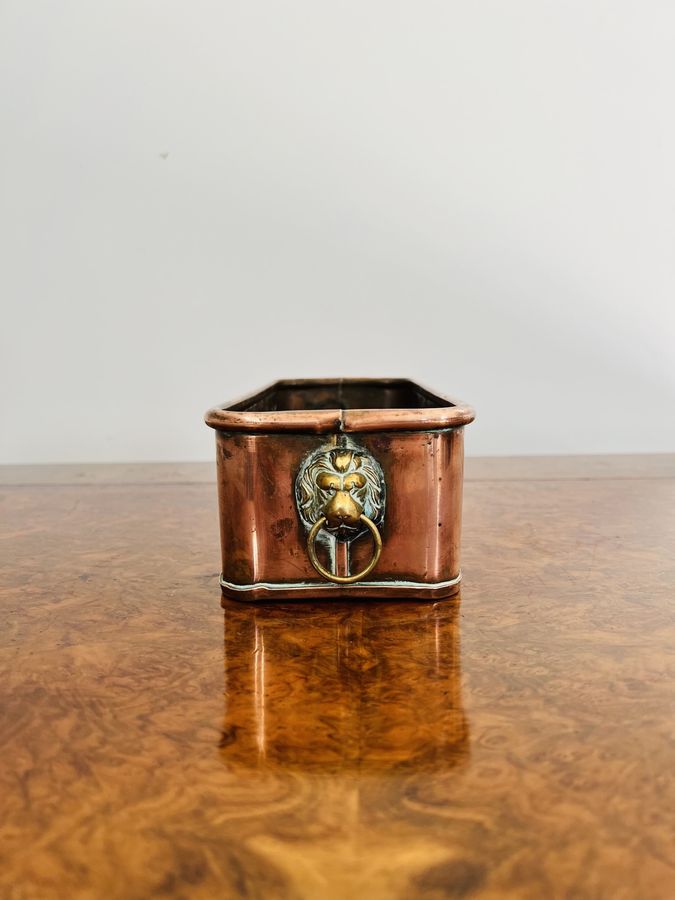 Antique Wonderful quality antique Victorian copper planter 