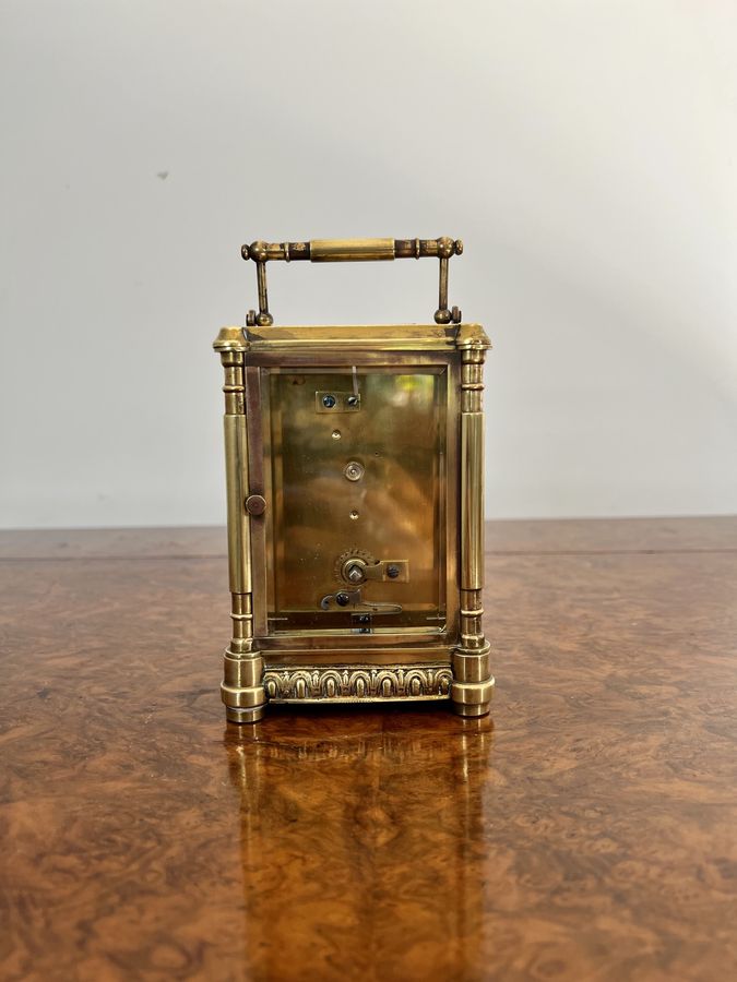 Antique Fantastic quality large antique Victorian ornate brass carriage clock 