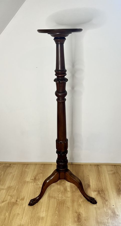 Antique Antique Victorian quality carved mahogany torchere 
