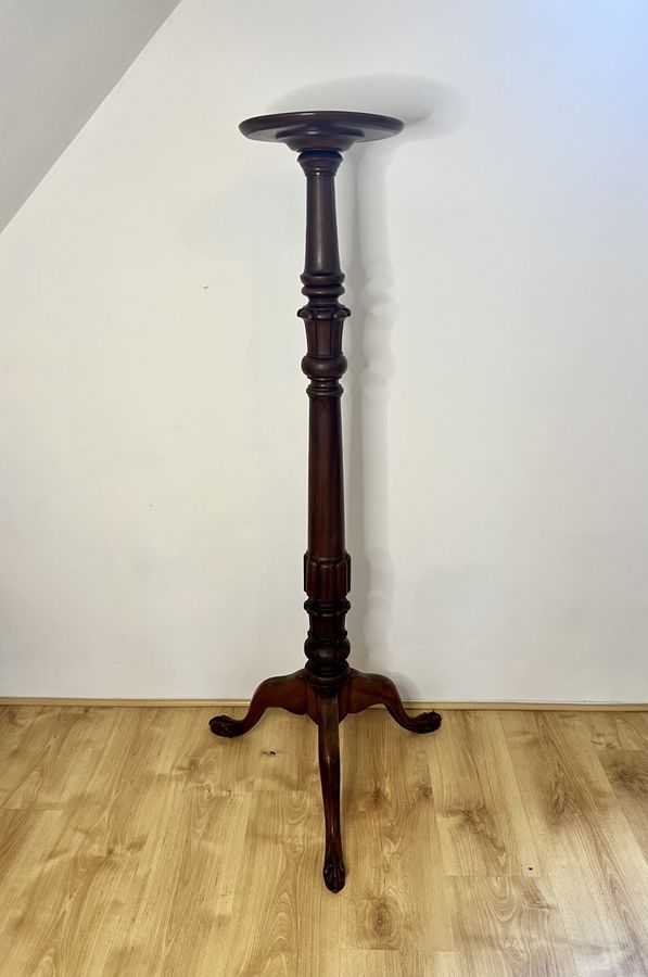 Antique Antique Victorian quality carved mahogany torchere 