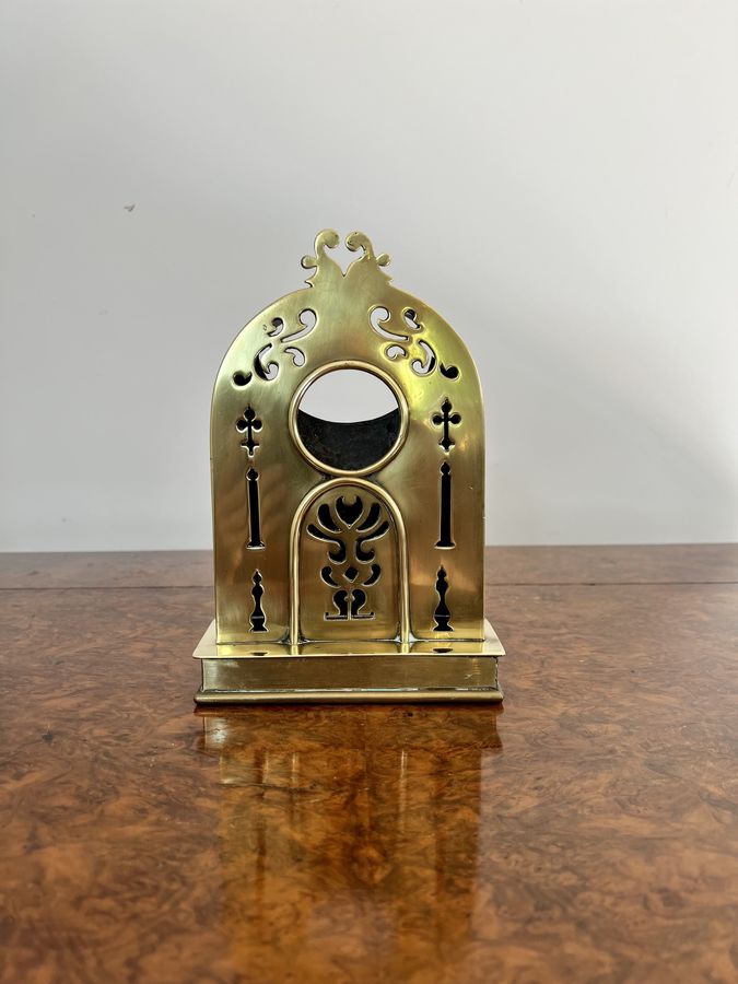 Antique Antique Edwardian brass pocket watch holder 