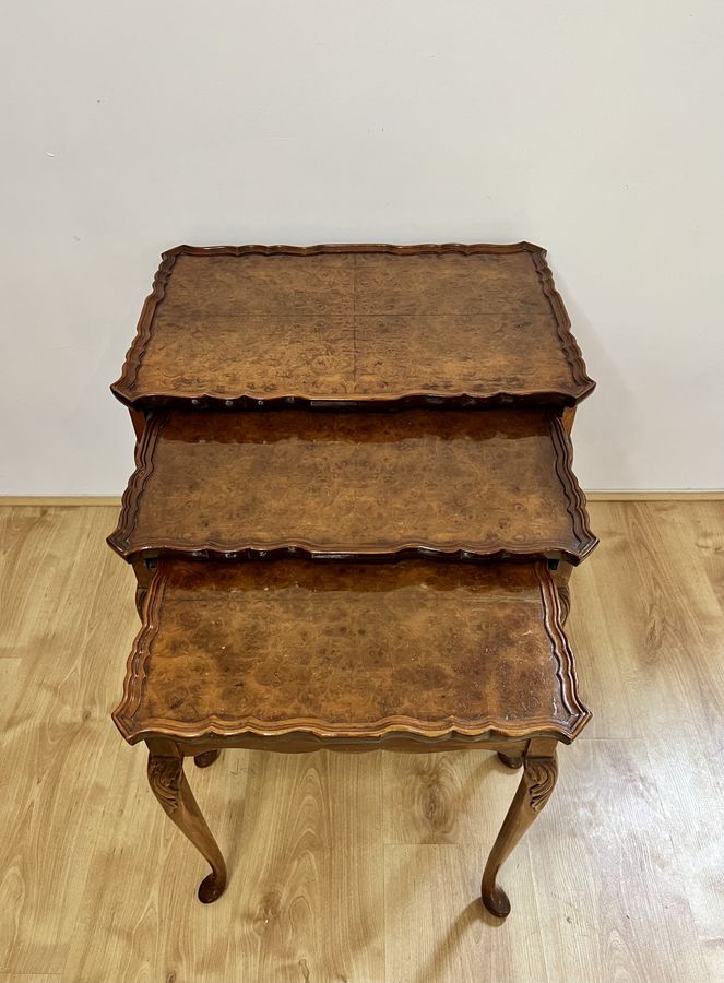 Antique Fantastic quality antique burr walnut nest of tables 