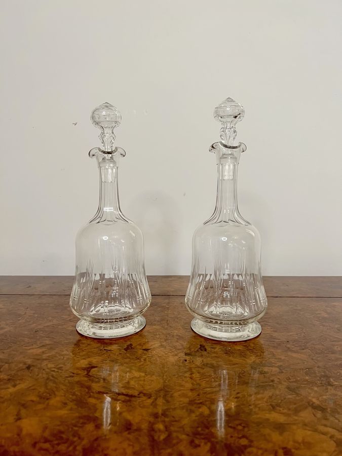 Elegant pair of quality antique Victorian decanters