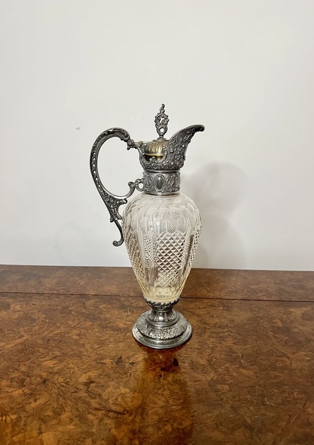 Antique Fantastic quality antique Victorian cut glass claret jug 