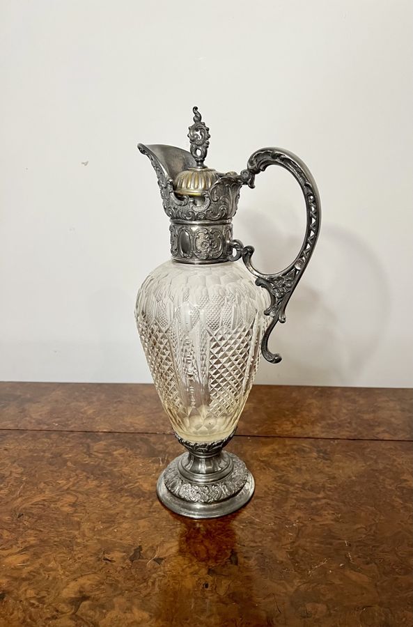 Antique Fantastic quality antique Victorian cut glass claret jug 