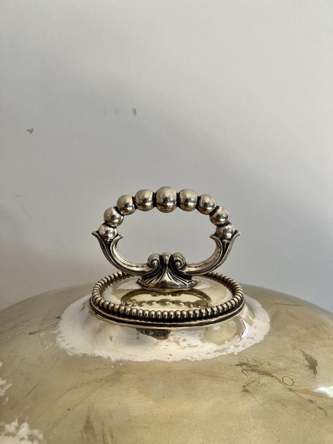 Antique Large antique Edwardian quality silver plated meat cover