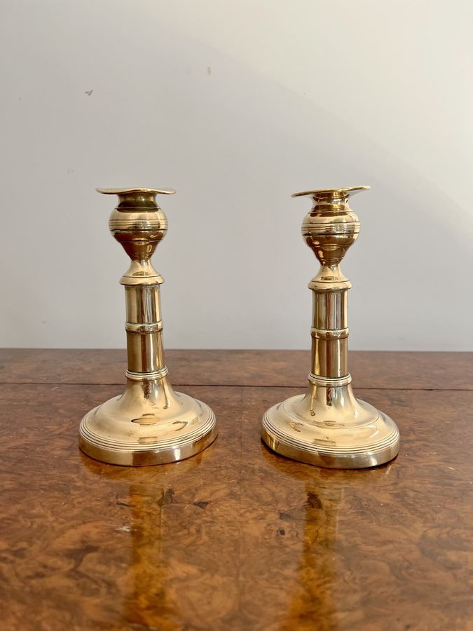 Antique A Pair of French Bronze Candlesticks By Henri Picard