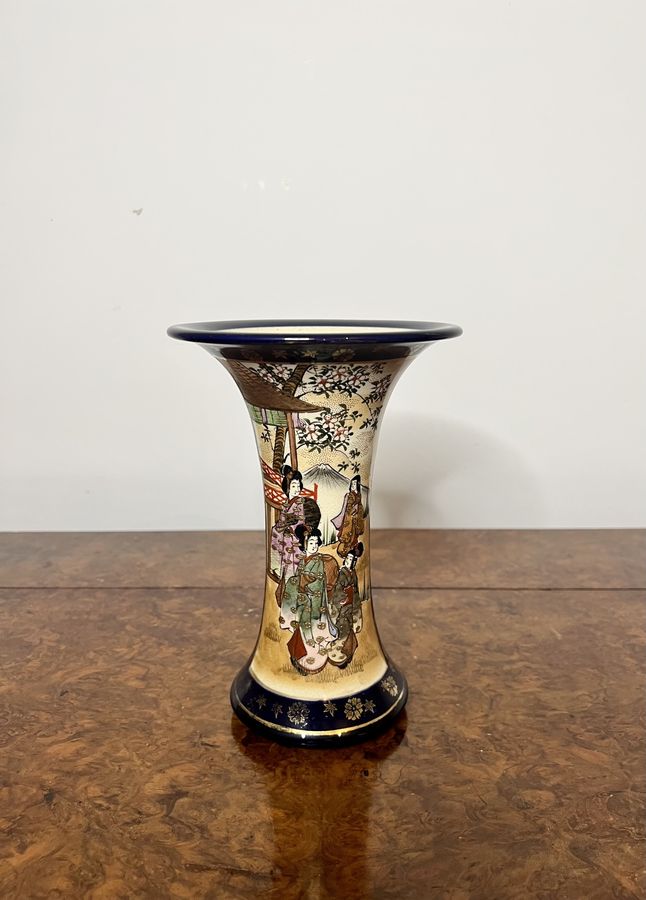 Quality antique Japanese satsuma shaped vase