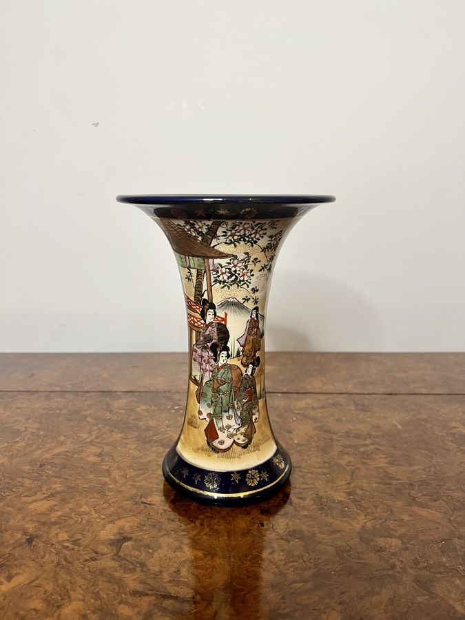 Antique Quality antique Japanese satsuma shaped vase 
