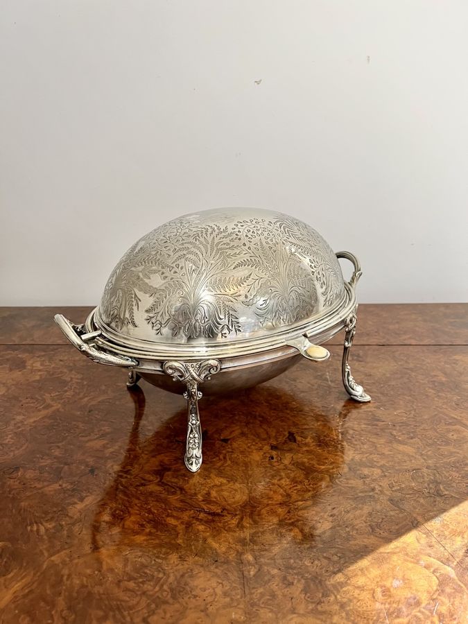 Antique Antique Edwardian quality silver plated turnover dish 