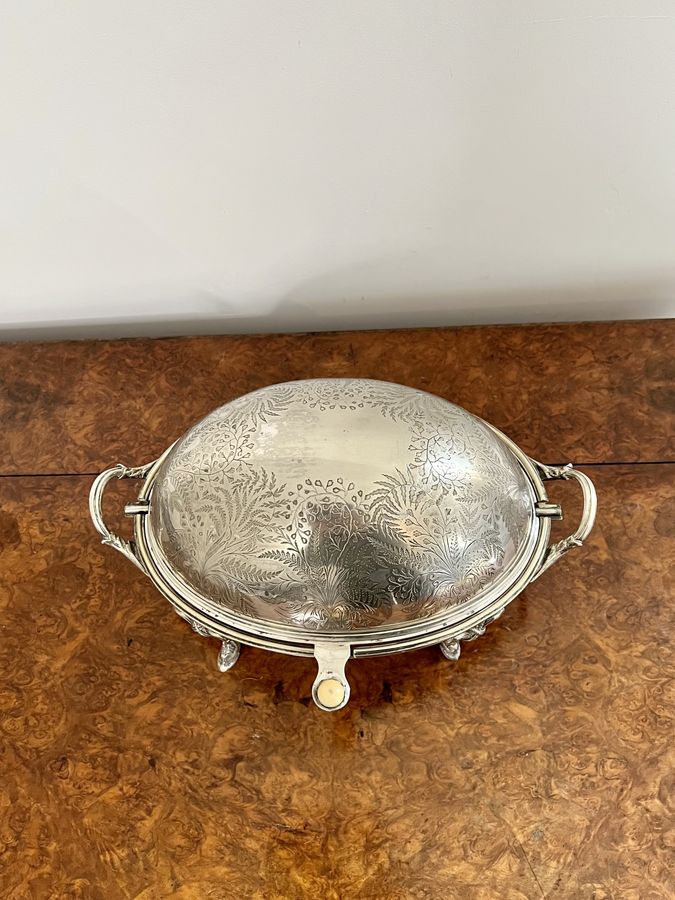 Antique Antique Edwardian quality silver plated turnover dish 