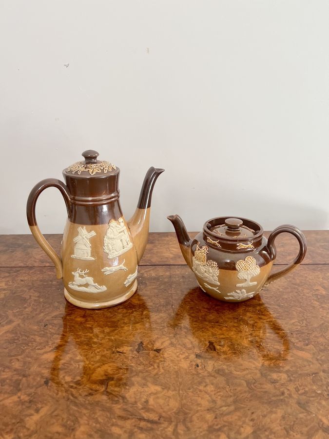 Antique Rare antique Doulton four piece tea set 