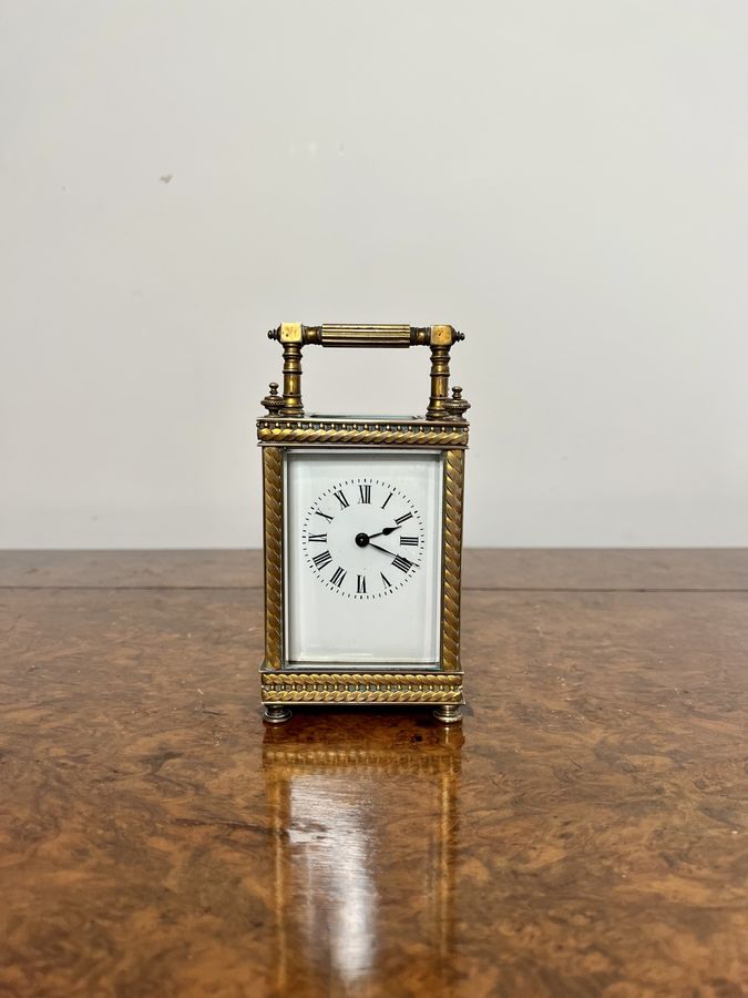 Fine quality antique Victorian brass Carriage Clock