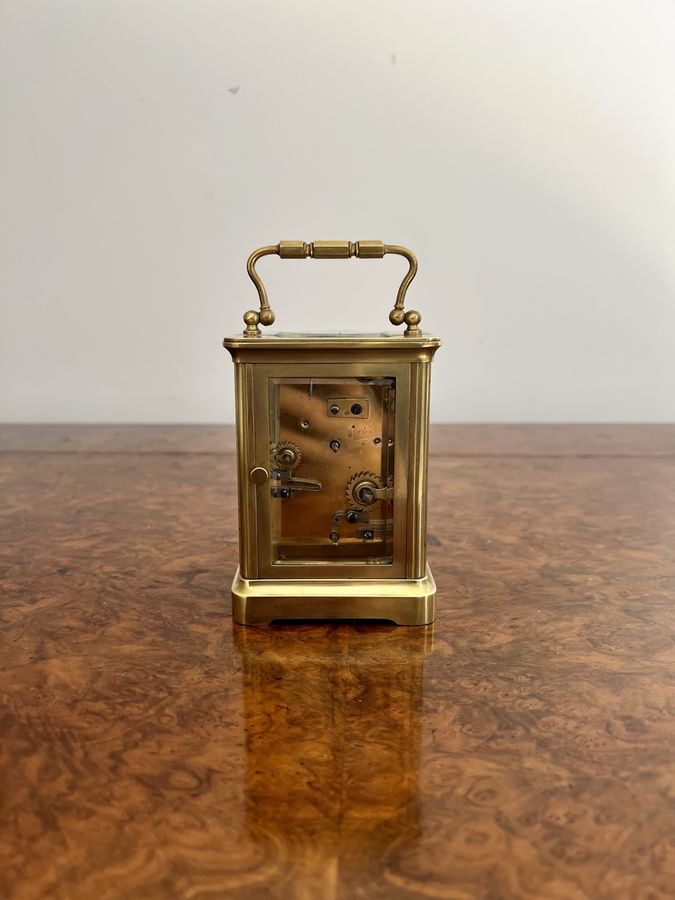 Antique Antique Victorian quality brass carriage clock with an alarm