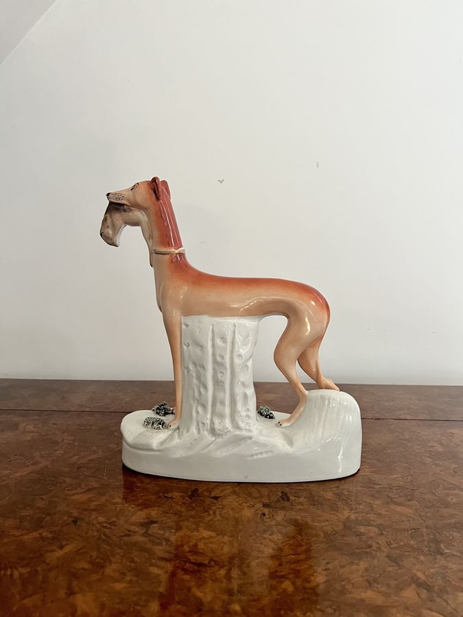 Antique Unusually large antique Victorian staffordshire greyhound 