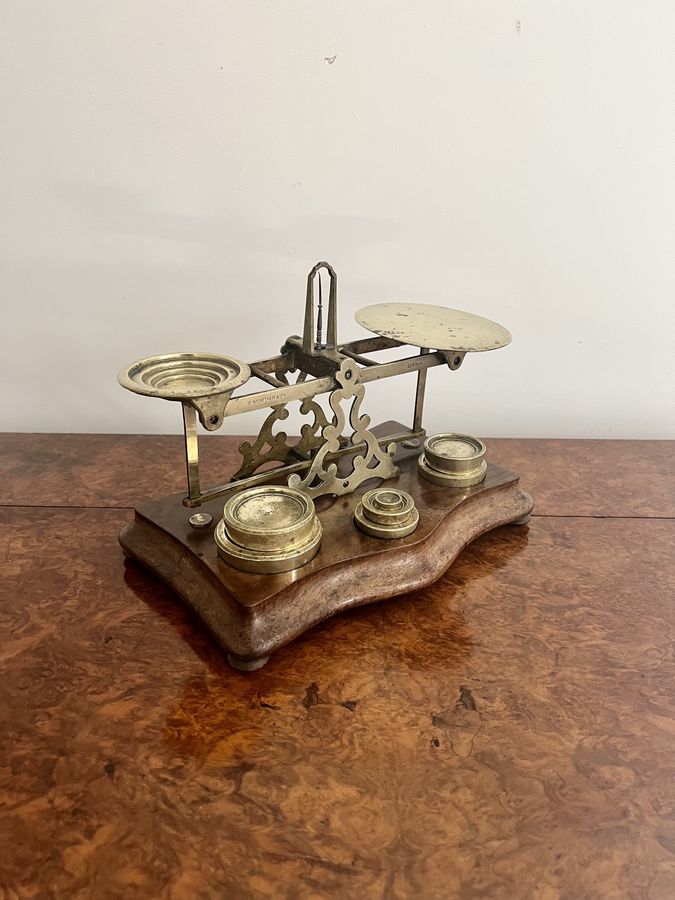 Antique Fantastic set of large antique Victorian postal scales and weights by S.Mordan