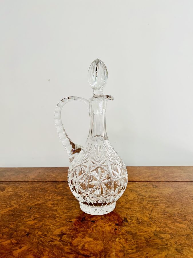 Stunning quality antique Edwardian cut glass ewer