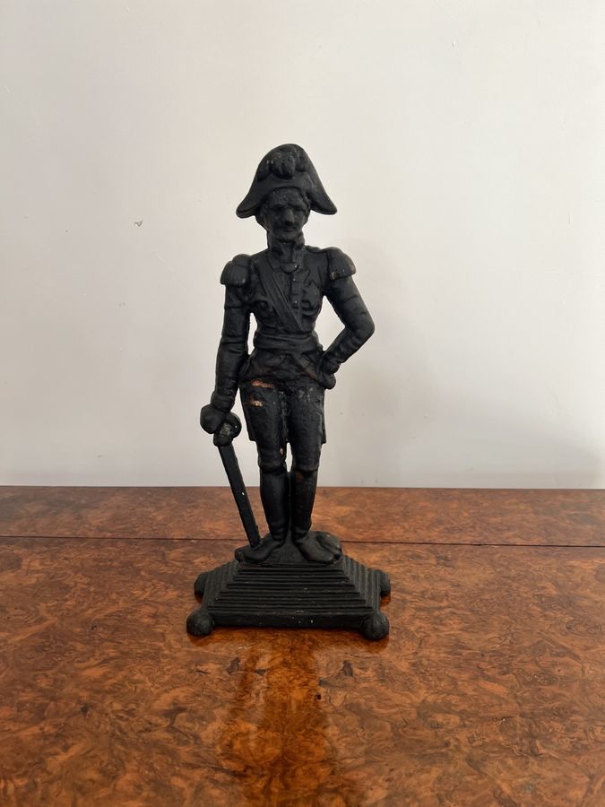 Antique Antique Victorian cast iron door stop in the form of Lord Nelson 