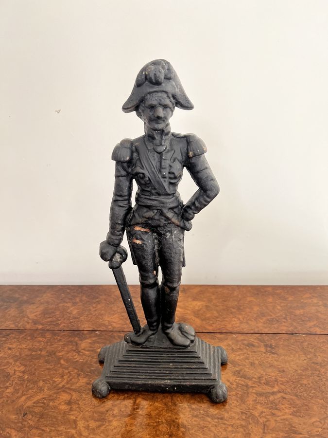 Antique Antique Victorian cast iron door stop in the form of Lord Nelson 