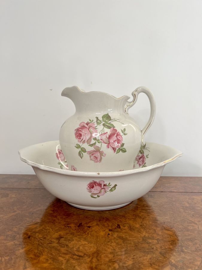 Antique Stunning quality antique Victorian jug and bowl set 